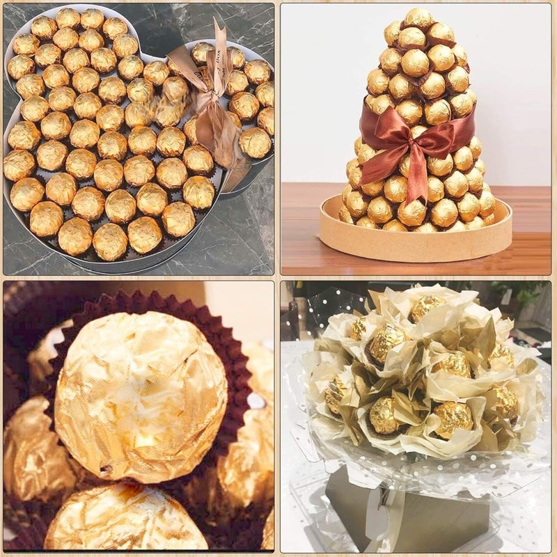 MITOB 200 Pack 3.9x3.9 inch Golden Chocolate Wrappers Aluminium Foil Square Sweets Lolly Paper Wrapping for DIY Food Candy Packaging Decoration Party Favor Wedding Birthday Accessories - Image 4